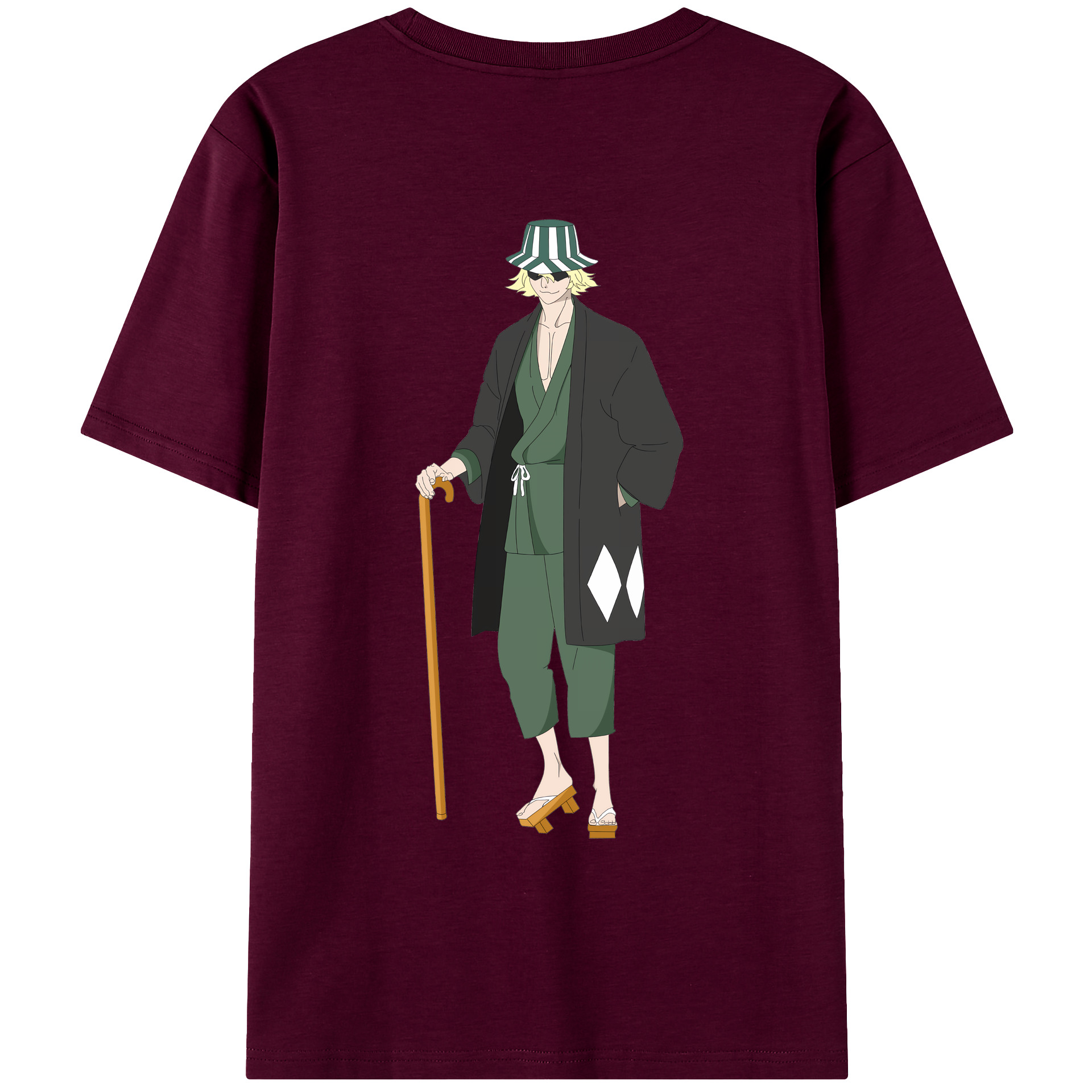 （画像用） "ブリーチ 浦原 喜助（うらはら きすけ） BLEACH Urahara Kisuke " レディース半袖Tシャツ(バックプリント)